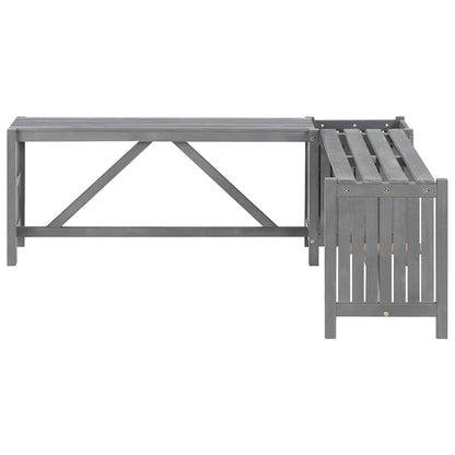 Banc d'angle de jardin et jardinière 117 cm bois d'acacia gris