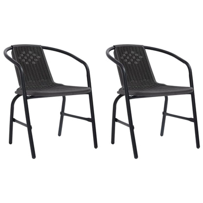 Chaises de jardin lot de 2 Plastique Rotin et acier 110 kg