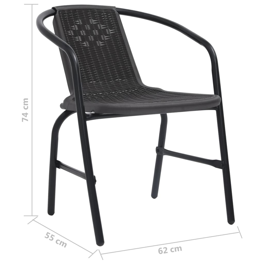 Chaises de jardin lot de 2 Plastique Rotin et acier 110 kg