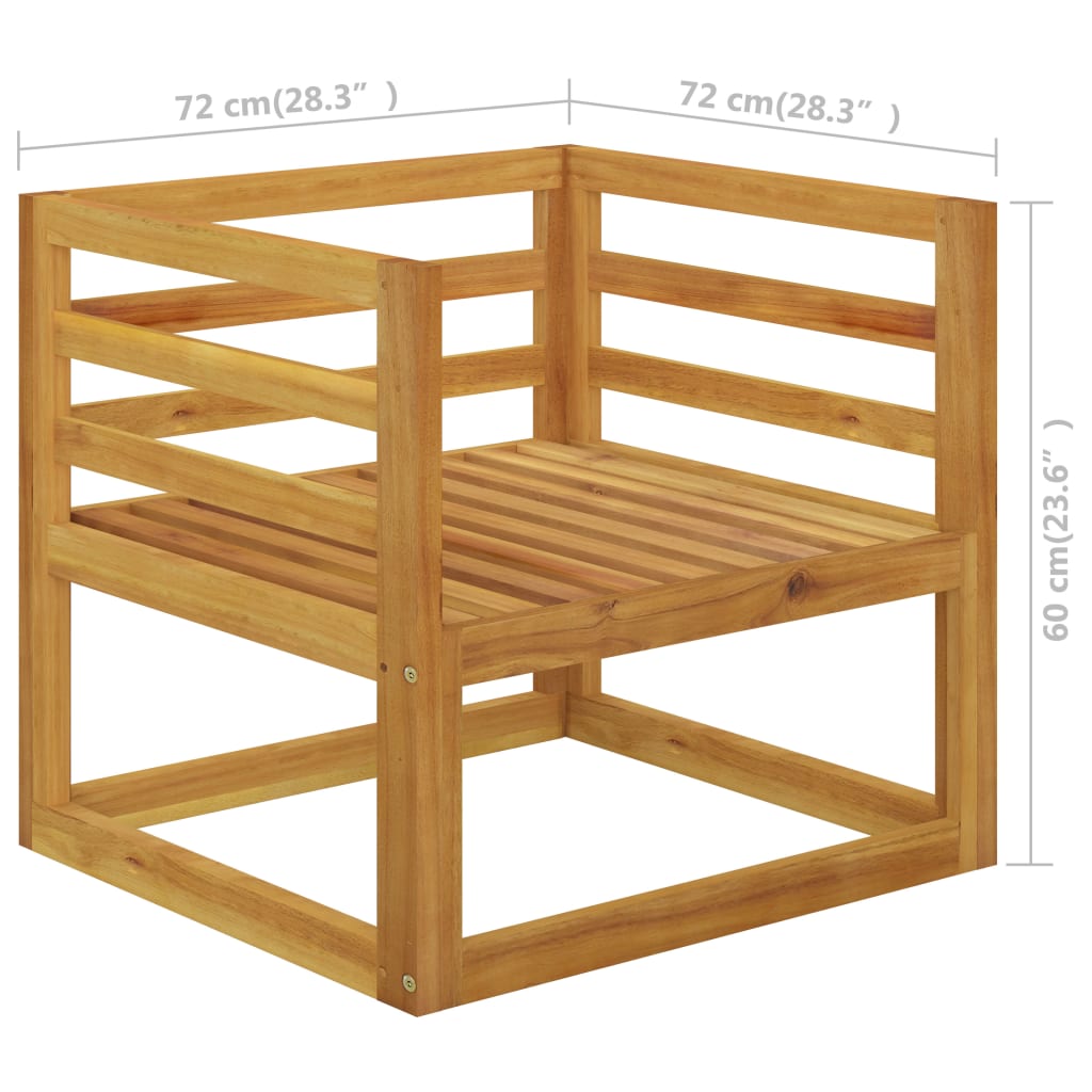 Chaise de jardin avec coussins gris foncé Bois d'acacia massif