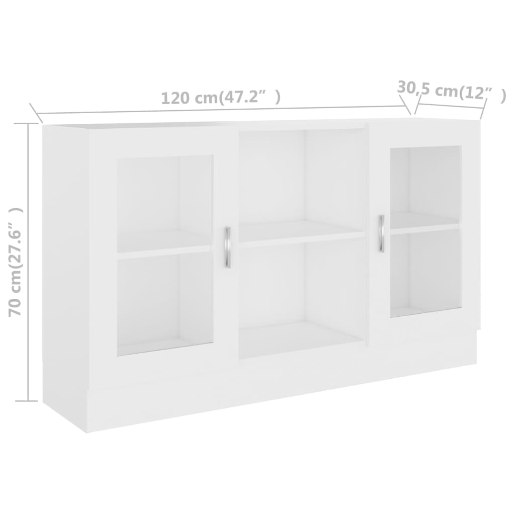 Armoire à vitrine Blanc 120x30,5x70 cm Bois d'ingénierie