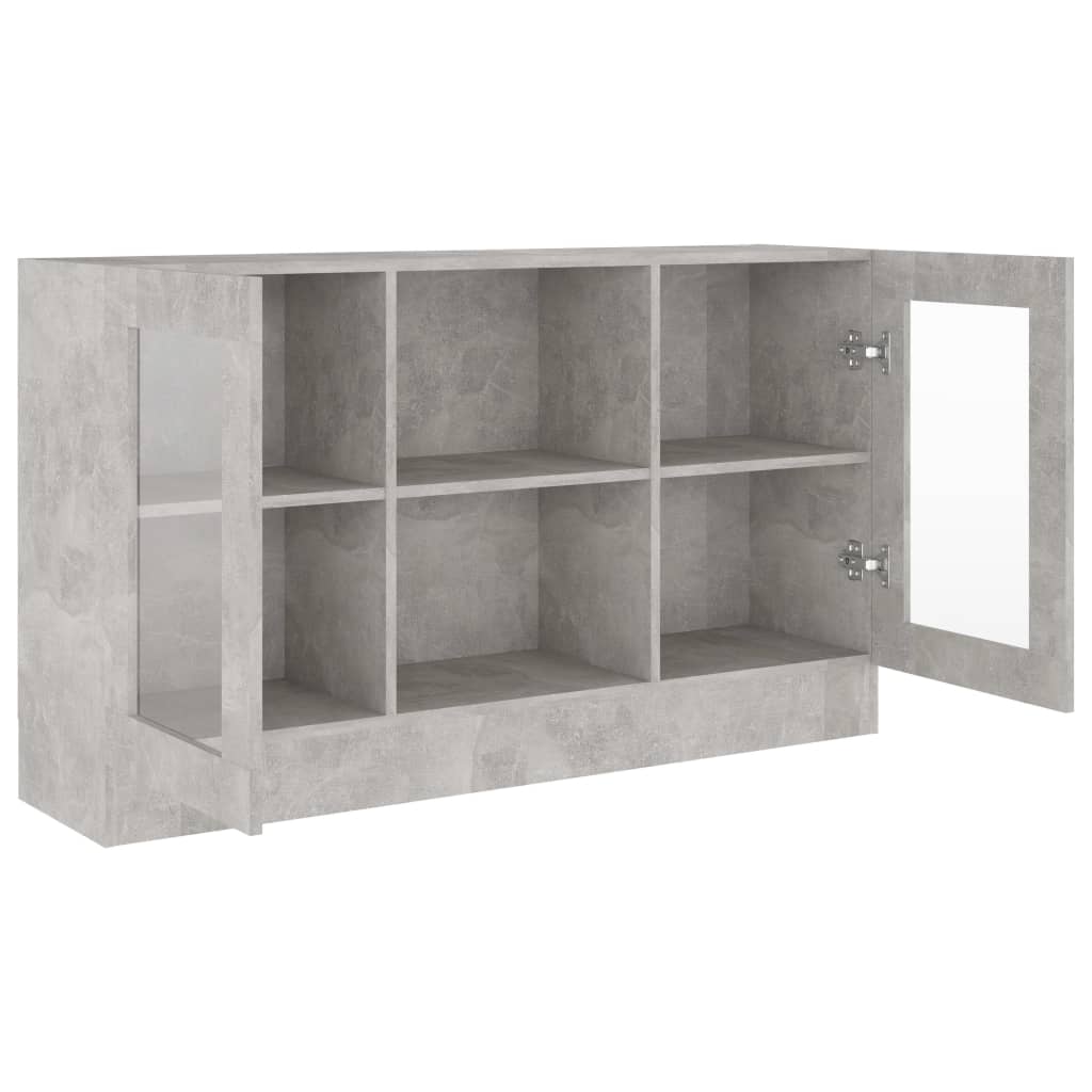 Armoire à vitrine Gris béton 120x30,5x70 cm Bois d’ingénierie