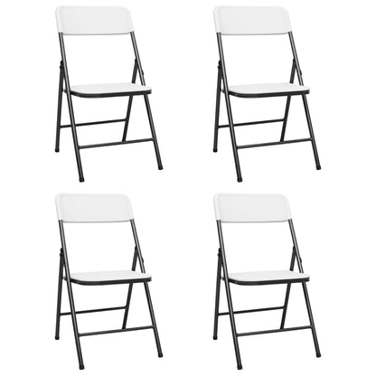 Chaises de jardin pliables lot de 4 PEHD Blanc