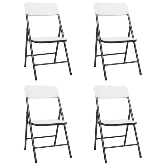 Chaises de jardin pliables lot de 4 PEHD Blanc