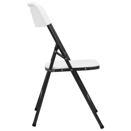 Chaises de jardin pliables lot de 4 PEHD Blanc