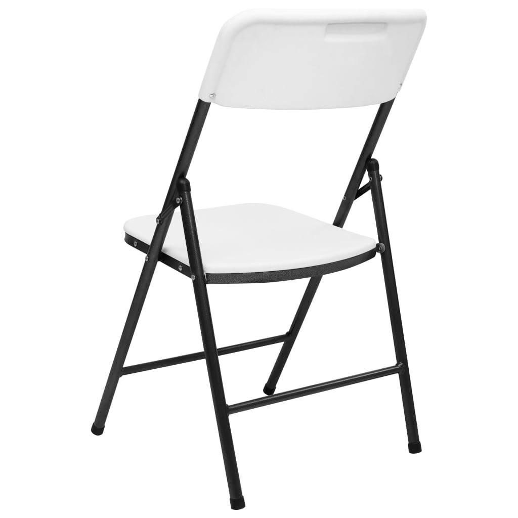 Chaises de jardin pliables lot de 4 PEHD Blanc