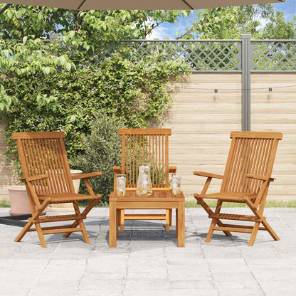 Chaises de jardin lot de 3 Bois de teck massif