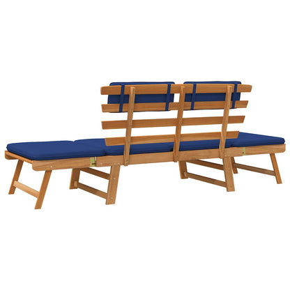 Banc de jardin avec coussins 2-en-1 190 cm Bois solide d'acacia