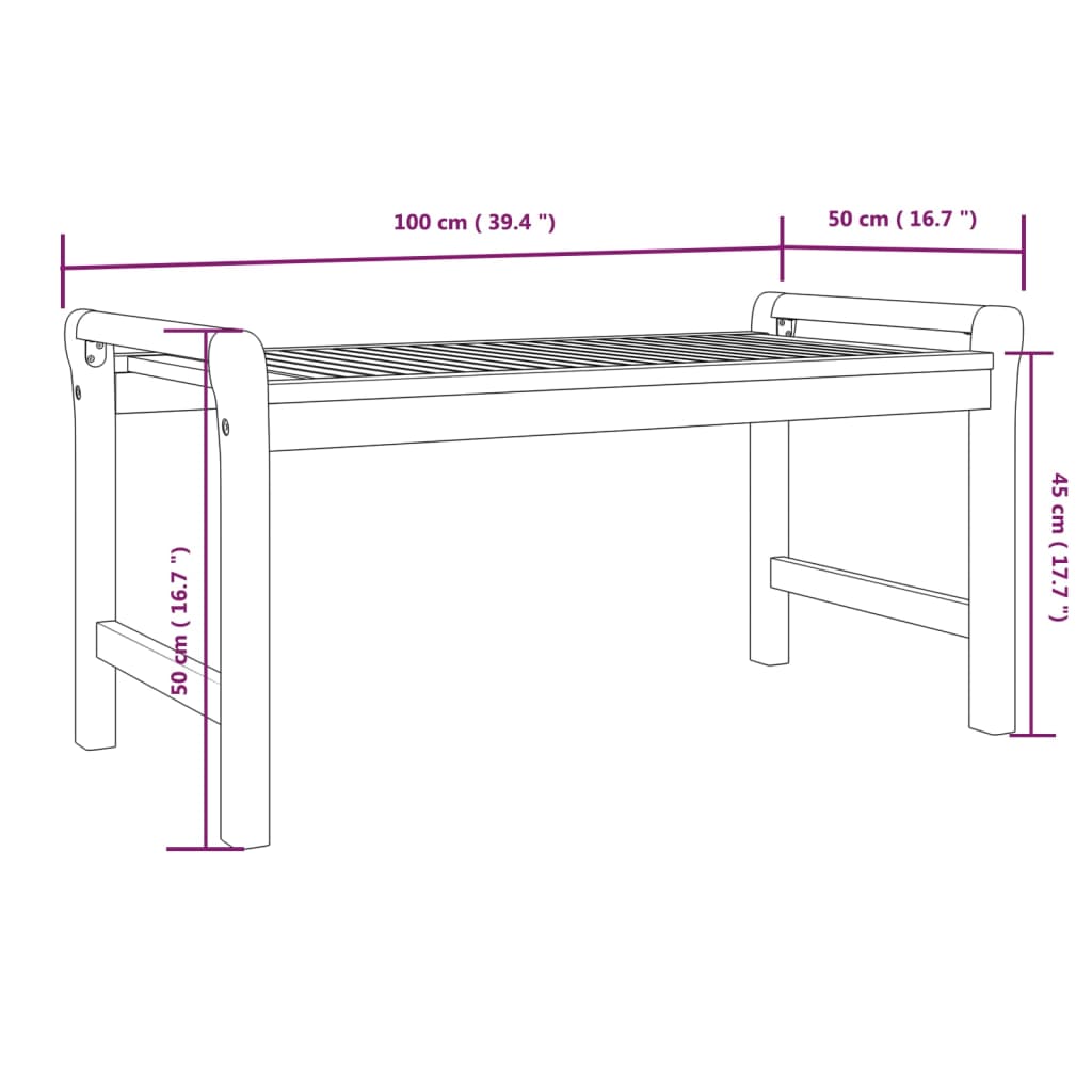 Table basse 100x50x50 cm Bois d'acacia massif