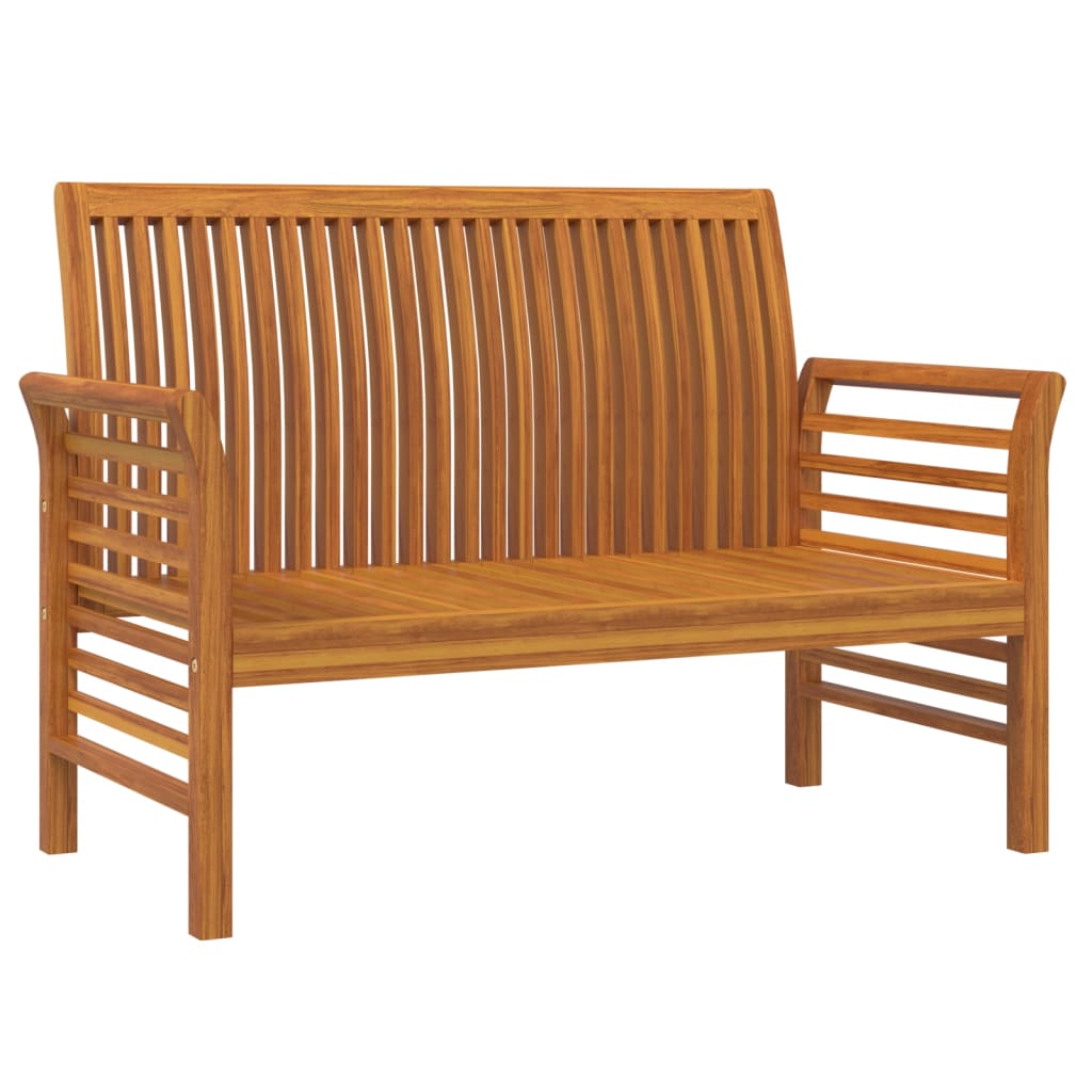 Banc canapé avec coussins Blanc crème Bois d'acacia solide