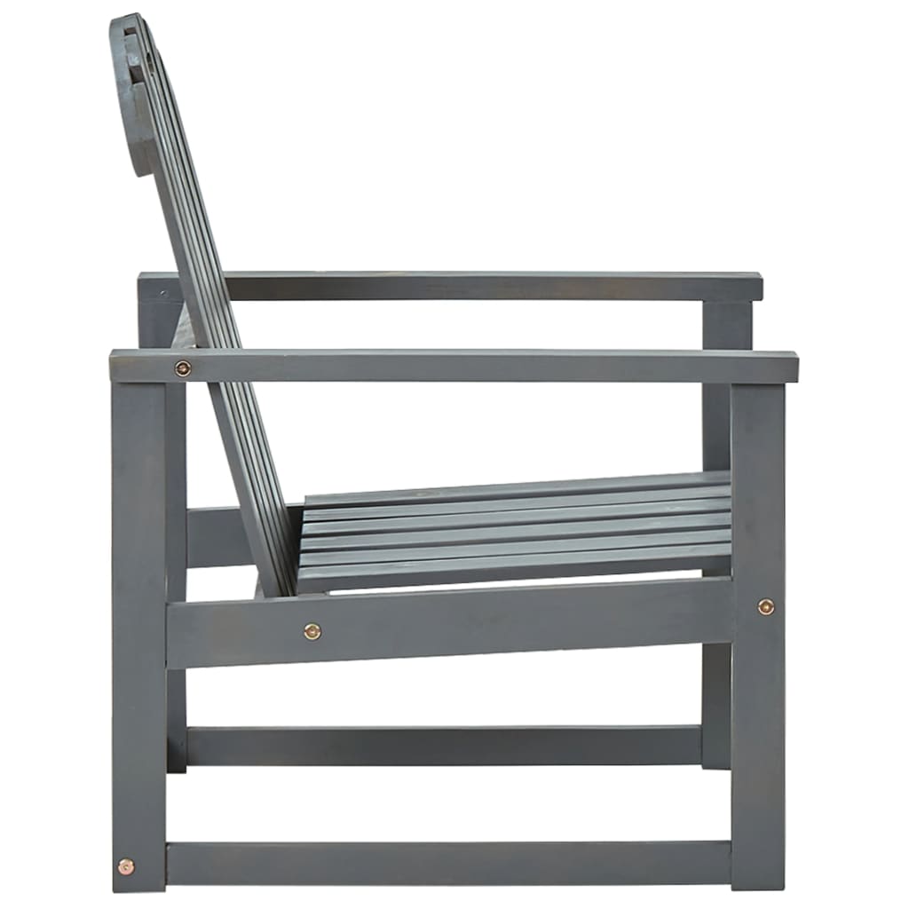 Chaises de jardin lot de 2 Gris Bois d'acacia solide