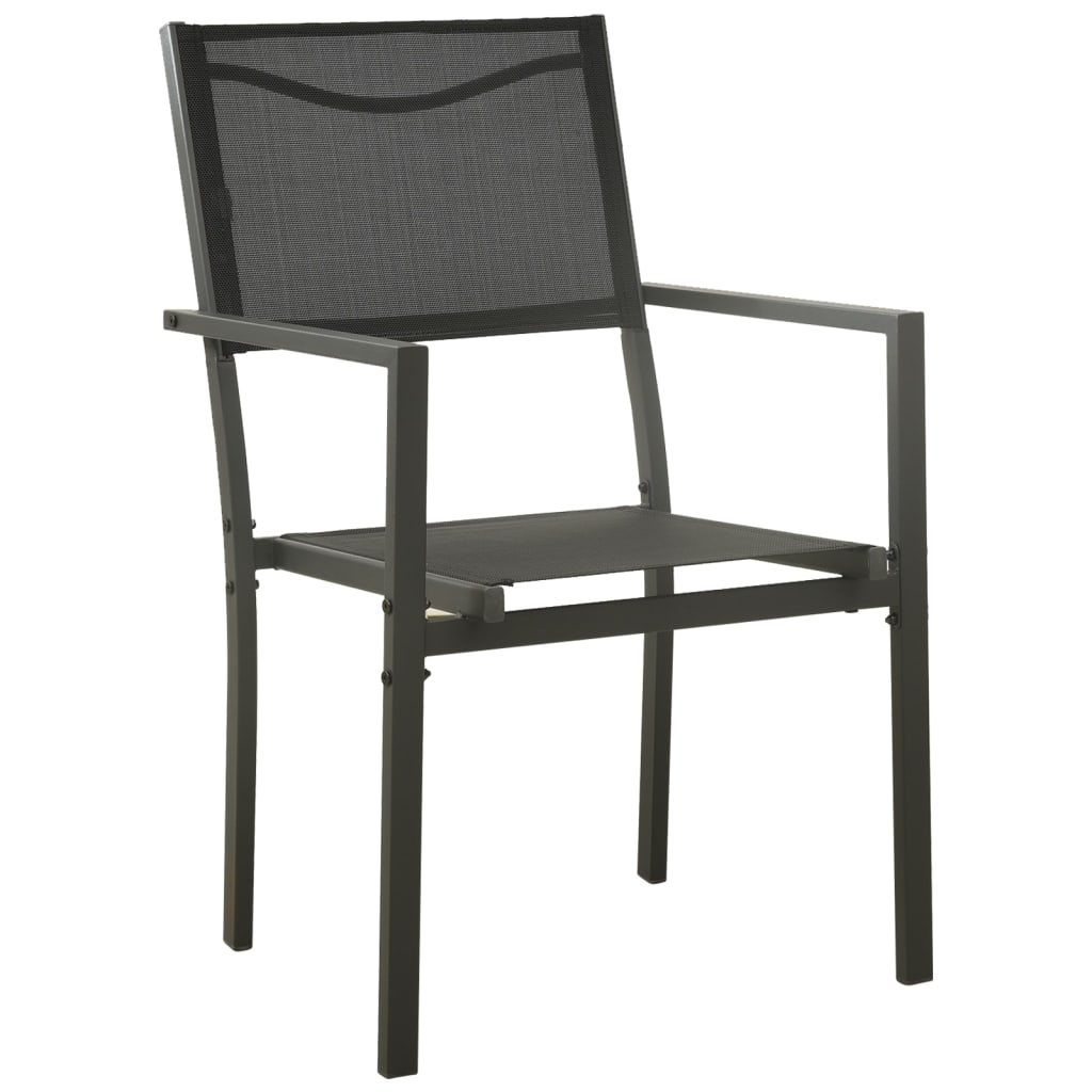 Chaises de jardin lot de 2 Textilène et acier Noir anthracite