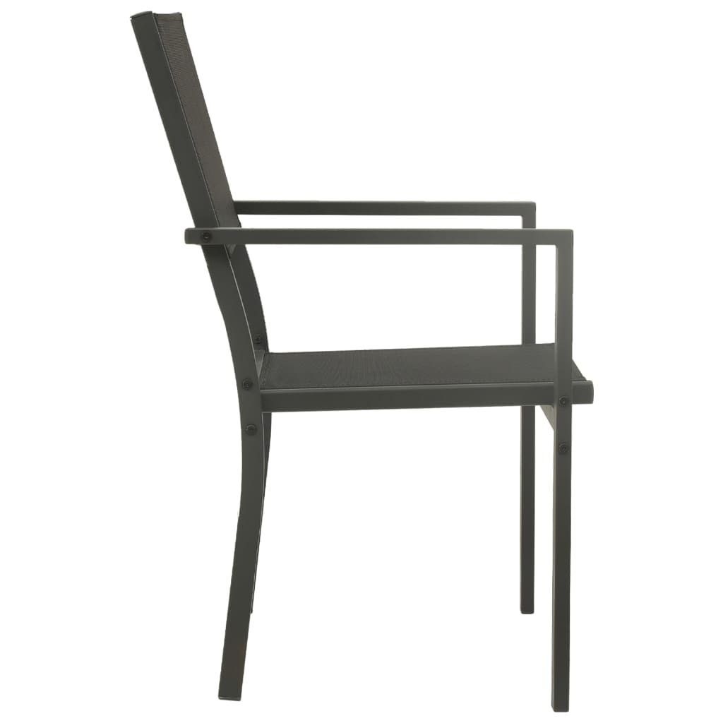 Chaises de jardin lot de 2 Textilène et acier Noir anthracite