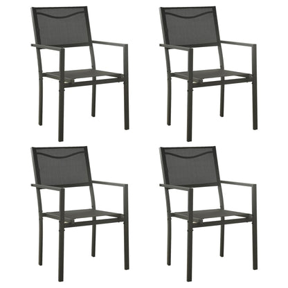 Chaises de jardin lot de 4 Textilène et acier Noir anthracite