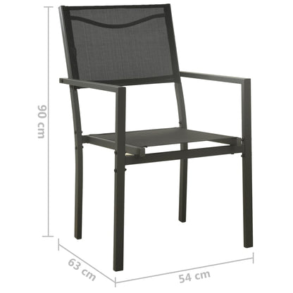 Chaises de jardin lot de 4 Textilène et acier Noir anthracite