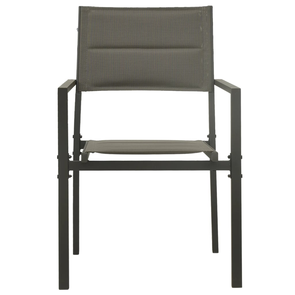 Chaises de jardin lot de 2 Textilène acier Gris et anthracite