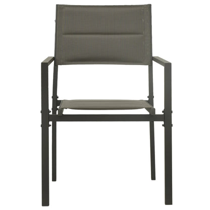 Chaises de jardin lot de 2 Textilène acier Gris et anthracite