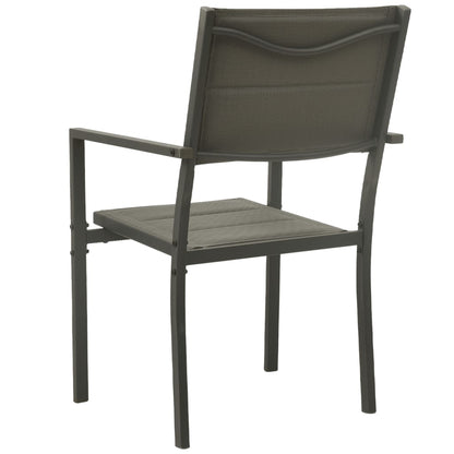 Chaises de jardin lot de 2 Textilène acier Gris et anthracite