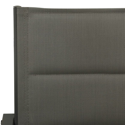 Chaises de jardin lot de 2 Textilène acier Gris et anthracite