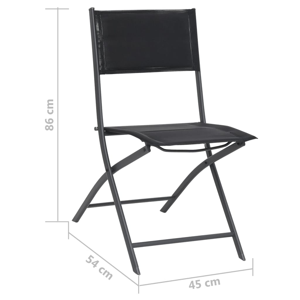 Chaises de jardin pliables lot de 2 Acier et textilène