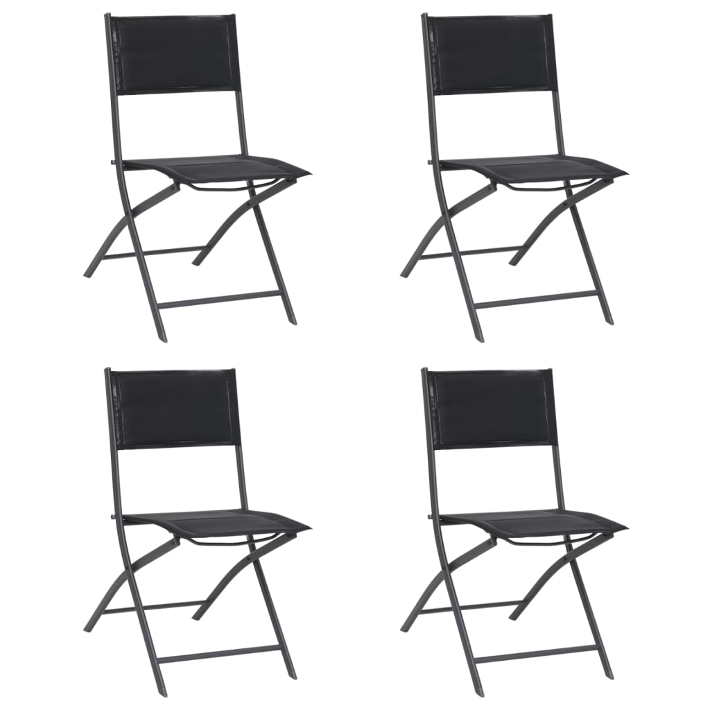 Chaises de jardin pliables lot de 4 Acier et textilène