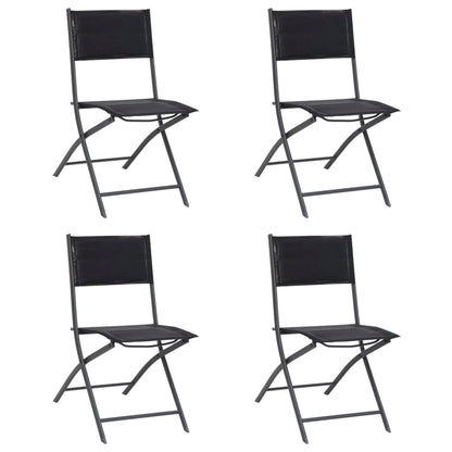 Chaises de jardin pliables lot de 4 Acier et textilène