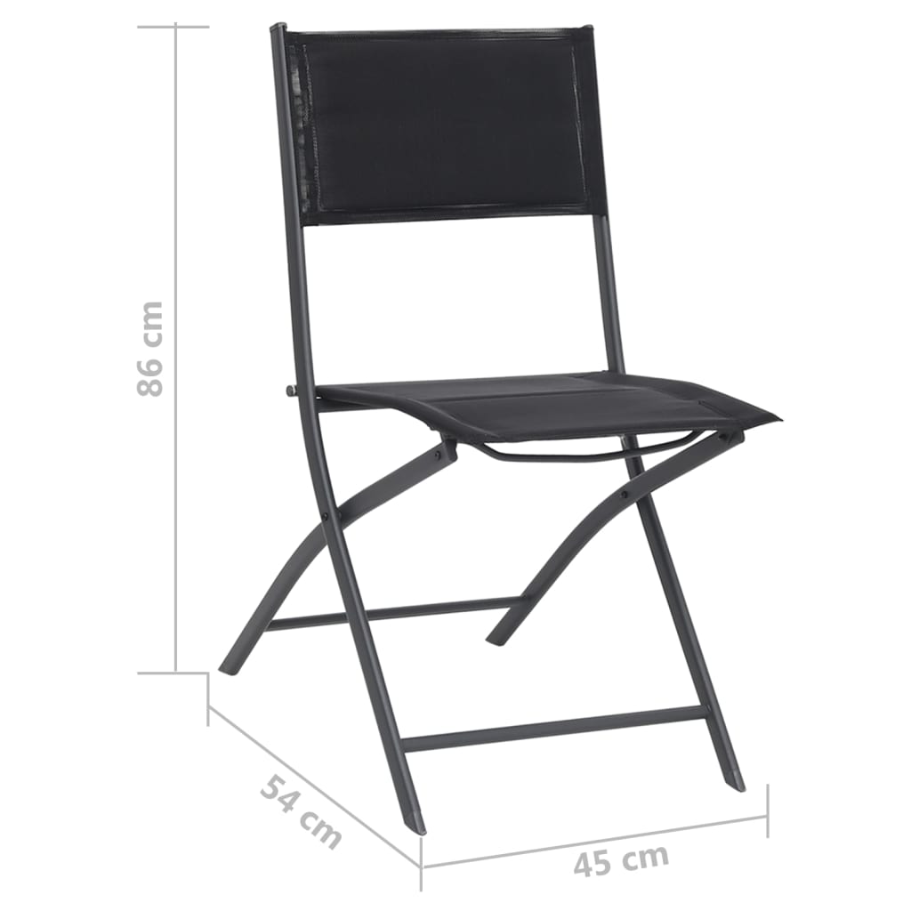 Chaises de jardin pliables lot de 4 Acier et textilène