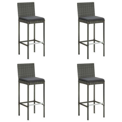 Tabourets de bar de jardin et coussins lot de 4 résine tressée