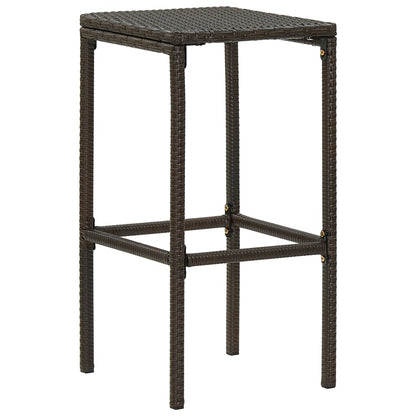 Tabourets de bar avec coussins lot de 6 marron résine tressée