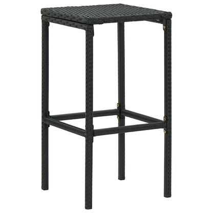 Tabourets de bar avec coussins lot de 6 noir résine tressée