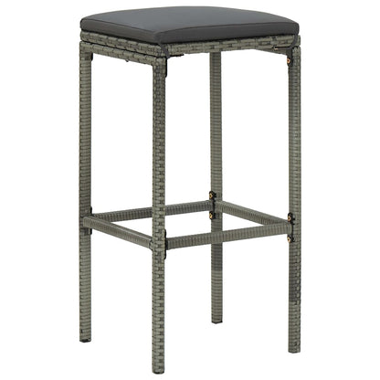 Tabourets de bar avec coussins lot de 6 gris résine tressée