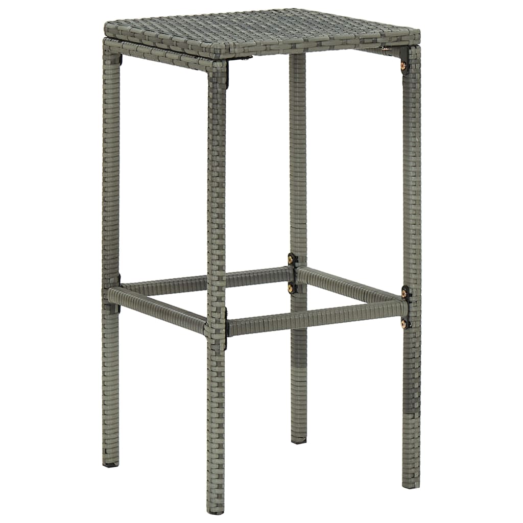 Tabourets de bar avec coussins lot de 6 gris résine tressée