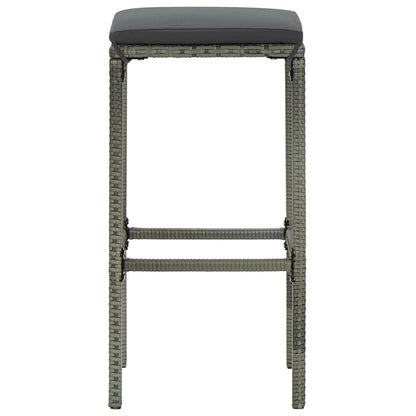 Tabourets de bar avec coussins lot de 6 gris résine tressée