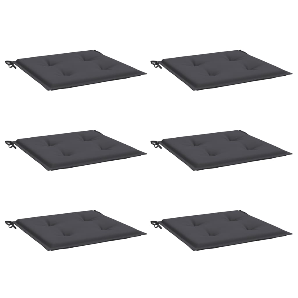 Coussins de chaise de jardin lot de 6 anthracite 40x40x3 cm