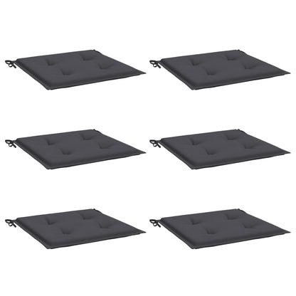 Coussins de chaise de jardin lot de 6 anthracite 40x40x3 cm