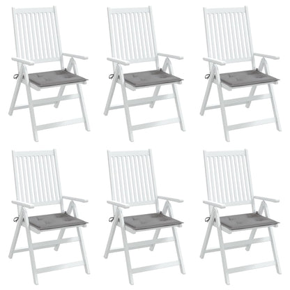 Coussins de chaise jardin lot de 6 gris 40x40x3 cm tissu oxford