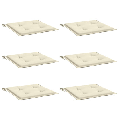 Coussins de chaise jardin lot de 6 crème 40x40x3cm tissu oxford