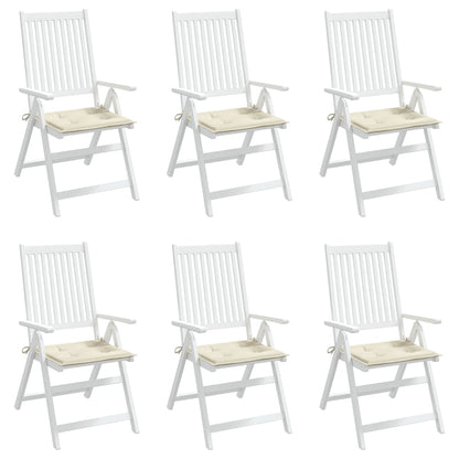 Coussins de chaise jardin lot de 6 crème 40x40x3cm tissu oxford