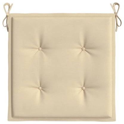 Coussins de chaise jardin lot de 2 beige 40x40x3cm tissu oxford