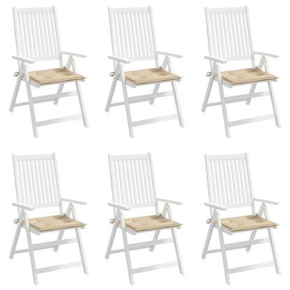 Coussins de chaise jardin lot de 6 beige 40x40x3cm tissu oxford