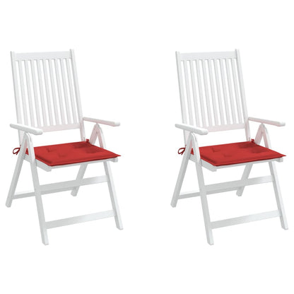 Coussins de chaise jardin lot de 2 rouge 40x40x3cm tissu oxford