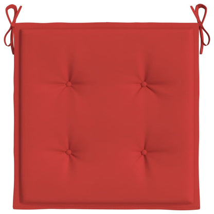 Coussins de chaise jardin lot de 2 rouge 40x40x3cm tissu oxford