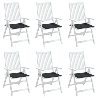 Coussins de chaise jardin lot de 6 noir 40x40x3 cm tissu oxford