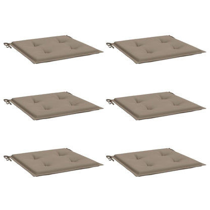 Coussins de chaise jardin lot de 6 taupe 40x40x3cm tissu oxford