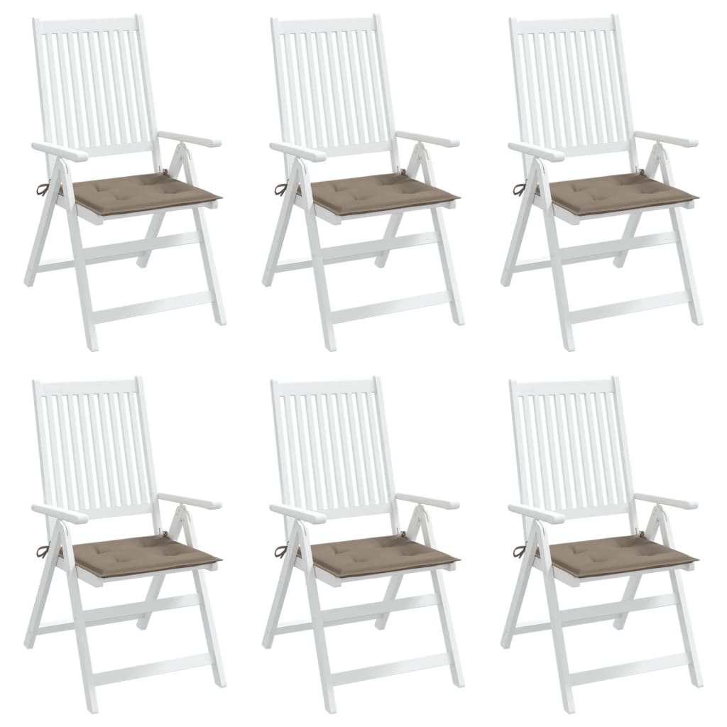 Coussins de chaise jardin lot de 6 taupe 40x40x3cm tissu oxford