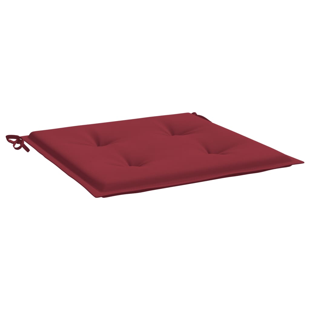 Coussins de chaise de jardin lot de 2 rouge bordeaux 40x40x3 cm