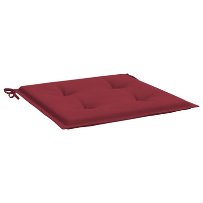 Coussins de chaise de jardin lot de 2 rouge bordeaux 40x40x3 cm