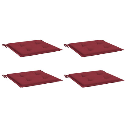 Coussins de chaise de jardin lot de 4 rouge bordeaux 40x40x3 cm