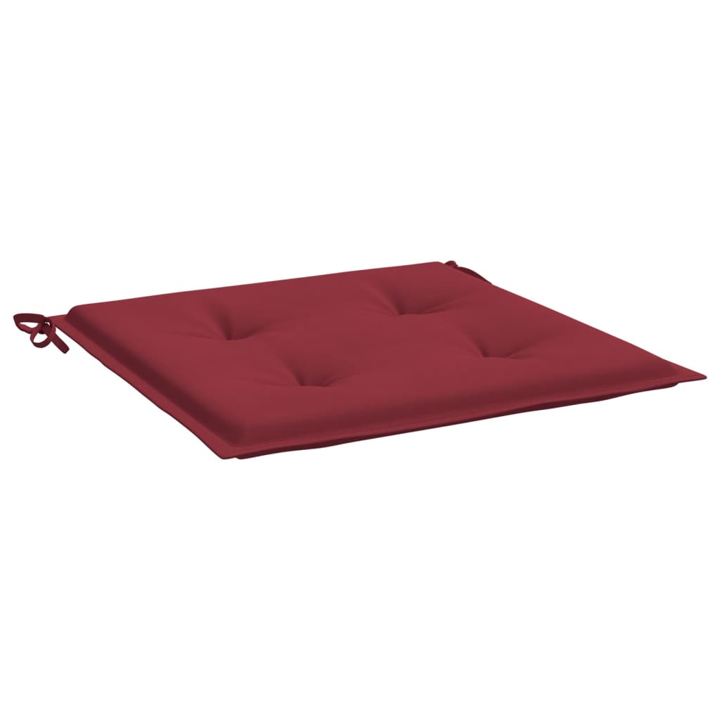 Coussins de chaise de jardin lot de 4 rouge bordeaux 40x40x3 cm