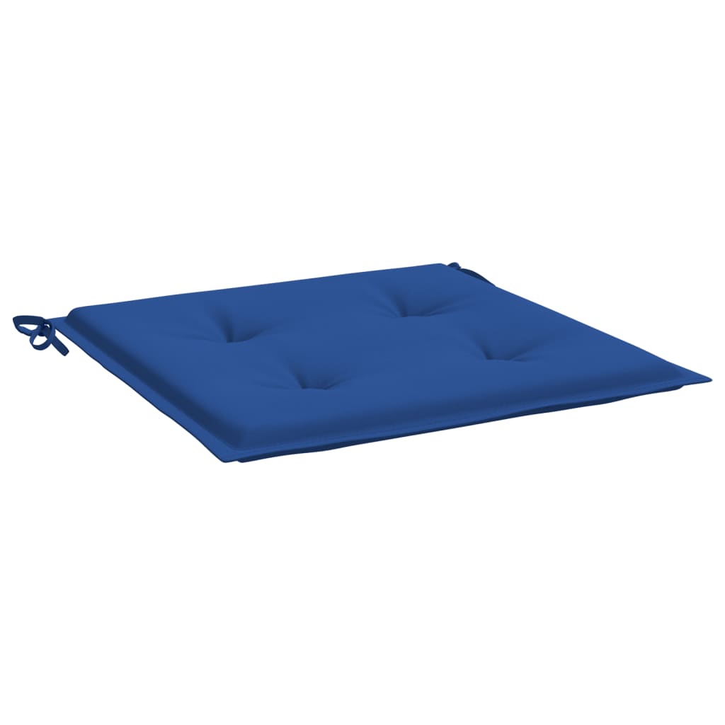 Coussins de chaise de jardin lot de 2 bleu royal 40x40x3 cm